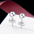 wholesale Metal material: S999 silver Korean Dongdaemun minimalist bean earrings, fresh and versatile popular ear drops cross-border new wholesale-0-2