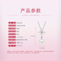 S925 Silver Natural Freshwater Pearl Teardrop Zircon Necklace-Six-pointed star pearl necklace  925 silver
