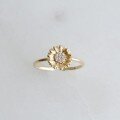 wholesale S925 Sterling Silver Nordic Style Sunflower Daisy Open Ring for Women, Minimalist and Fashionable-0-1
