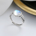 wholesale S925 sterling silver double-layer heart moonstone ring, creative and fashionable lightweight luxury style, versatile gift for best friends-0-0