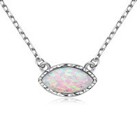 S925 Silver Saturn Orbit Opal Pendant Necklace-Style H [Clearance Sale with Free Shipping]  925 Silver