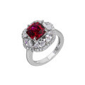wholesale S925 Silver Ring with Red Ruby, Red Corundum, High Carbon Diamond, and Zircon for Women – A Stylish and Elegant Commuter Piece-0-4