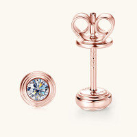 wholesale Fashionable and delicate small flying saucer moissanite earrings for women, with an advanced design and elegant simplicity  

（，，，：）  
*18K*:  
18K gold fashionable and delicate small flying saucer moissanite earrings for women, with an advanced design and elegant simplicity  

（，）-Rose gold>0.1 carat +0.1 carat