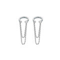 wholesale Sterling silver S925 chain ear crawler ear clip trendy new style minimalist ear cuff for women without piercings-0-4