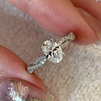 wholesale S925 Sterling Silver Jewelry New 5*7mm Pigeon Egg Diamond Ring for Women's Engagement Gift with High Carbon Diamond-R978 White Diamond>No. 5