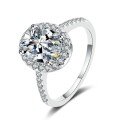 wholesale PT950 Platinum Plated 925 Sterling Silver Women's Fancy Shape Moissanite Ring with 1ct/2ct Moissanite Stone-0-4