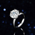 S925 Silver 6-Claw 5-Carat Moissanite Women's Classic Solitaire Engagement Ring-0-1