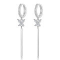 wholesale 925 Sterling Silver Earrings with a Gentle and Exquisite Temperament, Butterfly-Inlaid Diamond Drop Earrings for Women, Cross-Border Exclusive European and American Accessories-0-4