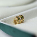 wholesale S925 Sterling Silver Plated 18k Gold Vintage Hong Kong Style Natural Diopside Ear Clips for Factory Wholesale Live Streaming Supply-0-2