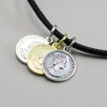 wholesale 925 Sterling Silver Plated with K Gold Queen Head Coin Pendant Vintage Necklace Crystal Bracelet Bead Charm Accessories-0-2