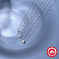 wholesale S925 Sterling Silver Super Sparkling Moissanite Classic Single Diamond Pendant Collarbone Chain, Korean Style Minimalist High-end Necklace for Women-0-3