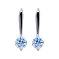 wholesale S925 Sterling Silver Long Moissanite Single Diamond U-Shaped Earrings for Women, Minimalist Korean Style, Elegant and Unique Advanced Sense Ear Hooks-0-4