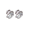 wholesale S925 Sterling Silver 3mm Moissanite Line Earrings, New Import from Korea, Women's Simple and Minimalist Style-0-4