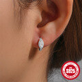 wholesale 925 Sterling Silver with Diamond Accent Chain Style Hoop Earrings, European and American Design-0-3