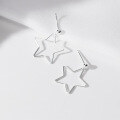 wholesale S925 Sterling Silver Fresh and Sweet Ins Style Niche Hollow-out Five-pointed Star Ear Stud Ear Hook M06397-0-4