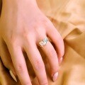 S925 Sterling Silver Cross-Border Moissanite 2ct Teardrop Crown Push Square High-Carbon Closed Women's Ring Supply-0-2