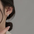 wholesale S925 silver with diamond twist ear clips, ins-style diamond weave, versatile heart-shaped earrings M03646-0-4