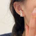 wholesale S925 Sterling Silver Openwork Bow Stud Earrings for Women, Delicate and Fresh Earrings, Summer New Japanese and Korean Style-0-2