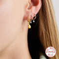 wholesale S925 Sterling Silver Geometric Teardrop Diamond-Encrusted French Ear Clasp, an。-0-3