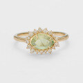 wholesale S925 Sterling Silver Gold-Plated Green Quartz Ring, Dense Forest Collection, Dunli Jewelry 24 Winter Fashion Wholesale-0-0