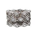 wholesale S925 Silver New Black Lace Ring Hollow Mesh Index Finger Ring for Women Wide Band European and American Style-0-4