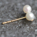 wholesale 9K Gold Minimalist Mini Pearl Micro-Paved Stud Earrings "Little Cherry"-0-3