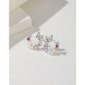 wholesale 925 Sterling Silver Flower Earrings for Women, Light Luxury Niche Design with Zircon, Shell, Butterfly Stud Earrings, High-End Sense and Elegant Ear Accessories-0-3