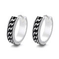 wholesale S925 Sterling Silver Vintage Antique Trendy Roman Numeral Patterned Resin Drip Earrings for Men and Women-0-4