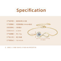 S925 Sterling Silver Four-Leaf Clover Moissanite Bracelet for Women-Infinity Symbol Bracelet [K Gold]  925 Silver
