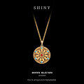 Sterling Silver Eight Treasures Compass Necklace, Ancient Craftsmanship, Moissanite, New Chinese Style-0-0