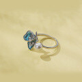 wholesale S925 sterling silver Korean-style new simple and fresh women's ring with shell pearl and butterfly open design-0-3