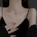 wholesale Sterling Silver New 925 Bow Pendant Necklace for Women, Minimalist and Stylish, Ins Fashion-0-2