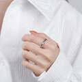wholesale S925 Sterling Silver Korean Style Ins Creative Möbius Ring Minimalist Versatile Open Finger Ring-0-2