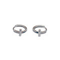 wholesale S925 Sterling Silver Fashion Diamond-Inlaid T Ear Clips for Women, Minimalist Niche Design, Cold Tone Earrings, Daily Wear Versatile, Gift for Her-0-4