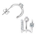 S925 Sterling Silver D-color Moissanite Bow Earrings-0-11