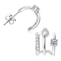 S925 Sterling Silver D-color Moissanite Bow Earrings-Style D [Clearance Sale - Free Shipping] 925 Sterling Silver