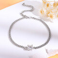 wholesale 1ct Moissanite Cuban Bracelet in S925 Silver Plated with 18K White Gold, Trendy Unisex Jewelry for Wholesale-0-2