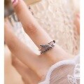 wholesale S925 Sterling Silver Retro Dragonfly Butterfly Vintage Ring for Women, Fashionable and Versatile Personality Adjustable Open Ring-0-2