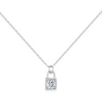 S925 Silver Cross-border 50-Point D Color Moissanite Necklace-[Super Sparkling Zircon] 50-point Necklace  925 Silver