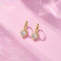 925 Silver Gold Heart 1ct Moissanite Stud Earrings-0-2