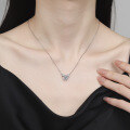 wholesale S925 Sterling Silver Cross-Border Moissanite Moving Bubble Necklace, High-End Minimalist Niche Design Versatile Collarbone Chain-0-3