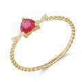 wholesale 18K Metal Geometric Minimalist Fashion Commuting Ruby Full-Cut Diamond Ring-0-4