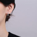 wholesale S925 Sterling Silver Women's Minimalist Lines Moissanite Stud Earrings, Subtle and Versatile Style, Gift for Girlfriend-0-3