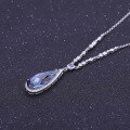 wholesale 925 Silver Luxury Design High-End Inlaid Colored Gemstone Jewelry Accessories, European and American Style Personalized Pendant Necklace-0-2