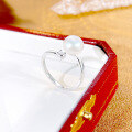 wholesale S925 sterling silver freshwater pearl open ring for women, minimalist and niche design with a touch of luxury-0-4