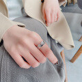 wholesale S925 Sterling Silver Retro Irregular Wave Edge Geometric Ring Trendy Fashion Punk Style Niche Index Finger Ring-0-3