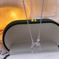 wholesale Metal Material: 999 Silver Maker S999 Silver Möbius Double Loop Pendant Necklace with Small Zircon, Light Luxury, Exquisite, High-End, Fashionable Collarbone Chain-0-1