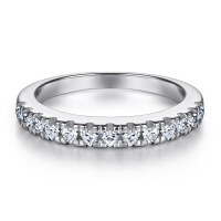 wholesale 925 Sterling Silver Minimalist Row Ring Zirconia Single Row Diamond Ring Women Cross-Border Jewelry Wholesale Drop Shipping-Platinum US size 7#