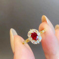 wholesale 925 Silver Zhuo Zhifan New 5*7mm Oval Pigeon Blood Red Ring for Women,-0-2