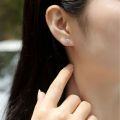 wholesale S925 Sterling Silver Minimalist Niche Design Freeze Earrings for Women, Simple Cross-Border Live Streaming Hot-Selling Moissanite Stud Earrings in Stock-0-3